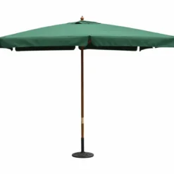 Ombrellone per Giardino 3x4 Rettangolare Palo Centrale Verde Legno