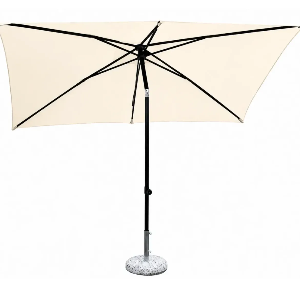 Ombrellone per Giardino 2x3 Rettangolare Ecrù Palo Centrale Alluminio