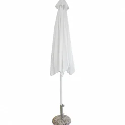 Ombrellone per Giardino 3x3 Rotondo Eco Palo Centrale Bianco Acciaio