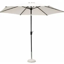 Ombrellone per Giardino 3x3 Rotondo Beige Palo Centrale con Carrucola