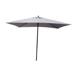Ombrellone Rettangolare 2x3 mt Grigio Antivento da Tavolo Giardino Palo Centrale