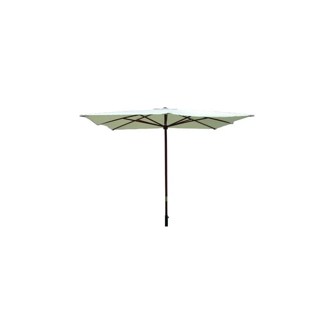 Ombrellone Tondo 250cm Ecru Palo Centrale in Legno Antivento da Giardino Balcone
