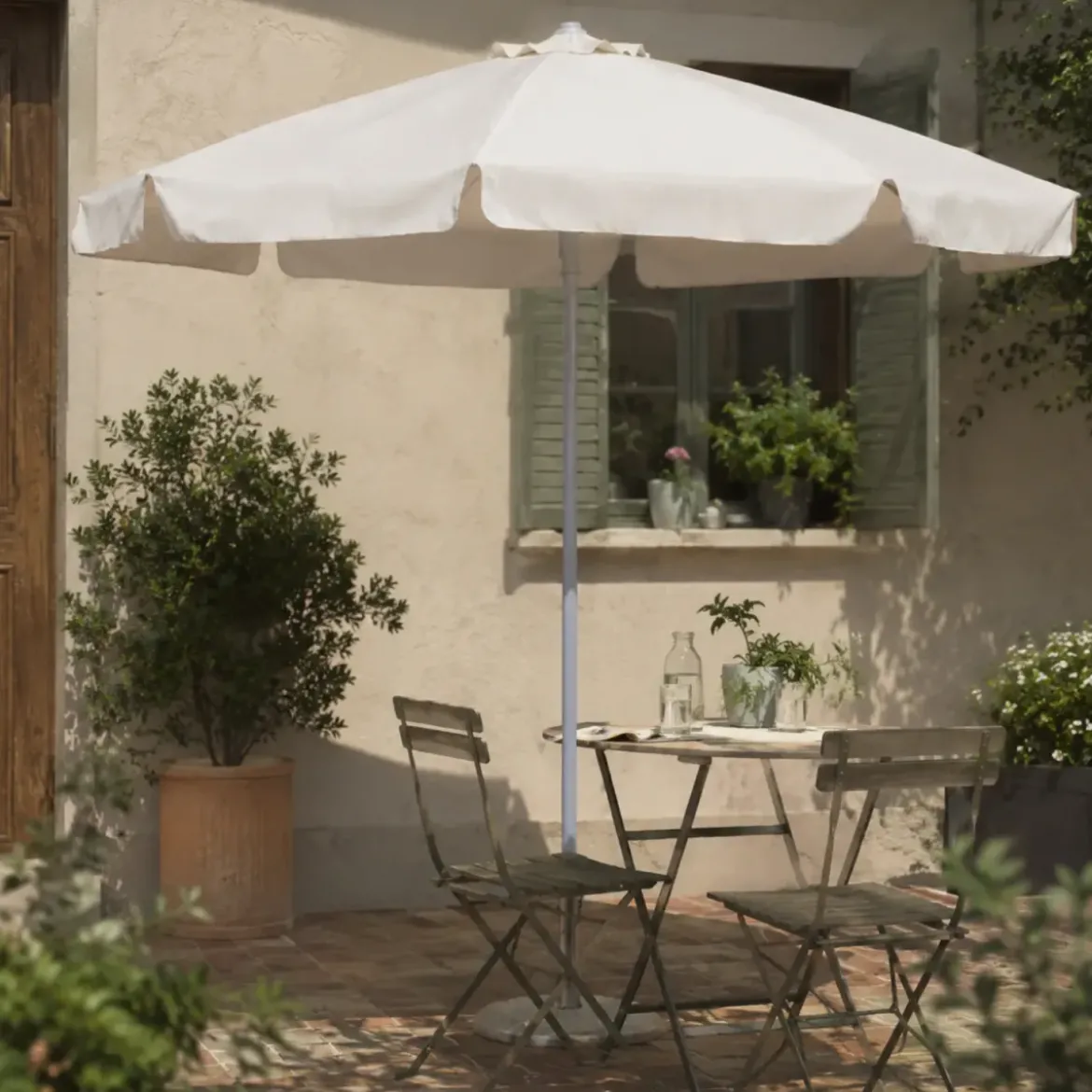 Ombrellone Tondo 300cm Ecru Struttura in Metallo