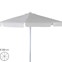 Ombrellone Tondo 300cm Ecru Struttura in Metallo