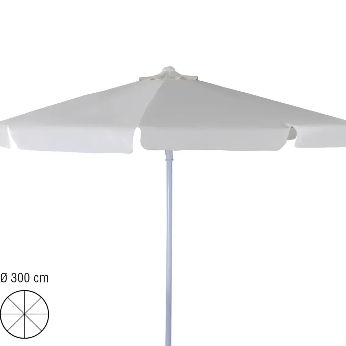 Ombrellone Tondo 300cm Ecru Struttura in Metallo