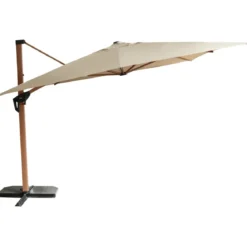 Ombrellone 3x4 Alluminio Effetto Legno Palo Laterale per Giardino Sabbia
