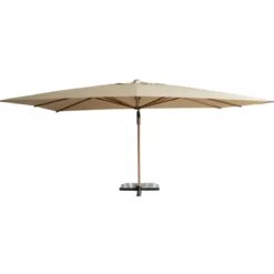 Ombrellone 3x4 Alluminio Effetto Legno Palo Laterale per Giardino Sabbia