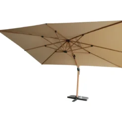 Ombrellone 3x4 Alluminio Effetto Legno Palo Laterale per Giardino Sabbia