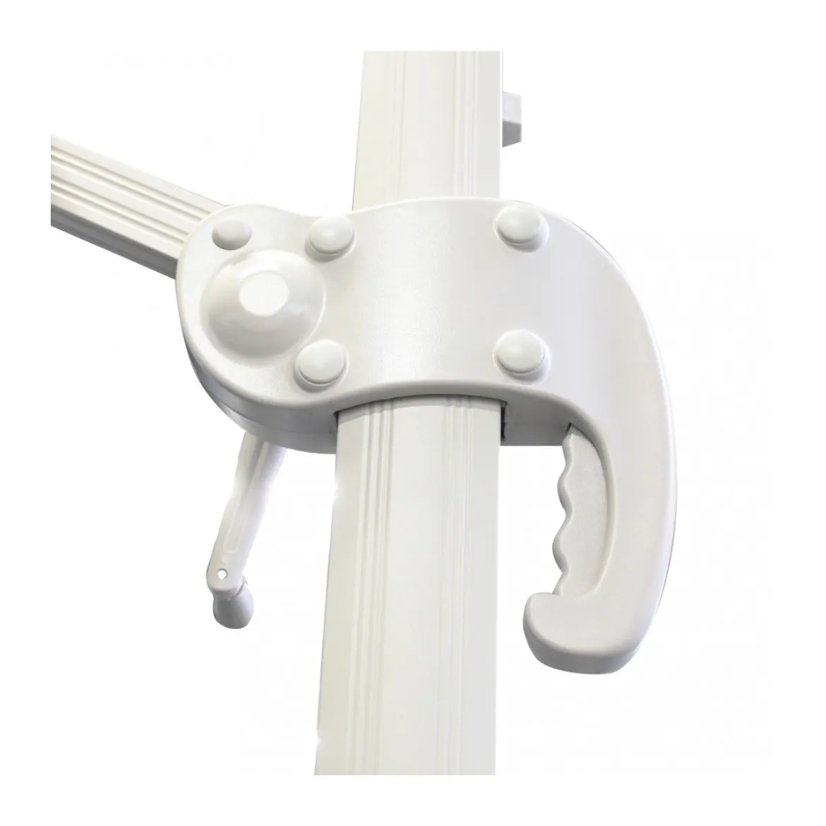 Ombrellone 3x3 Bianco in Alluminio con Palo Decentrato Braccio Laterale