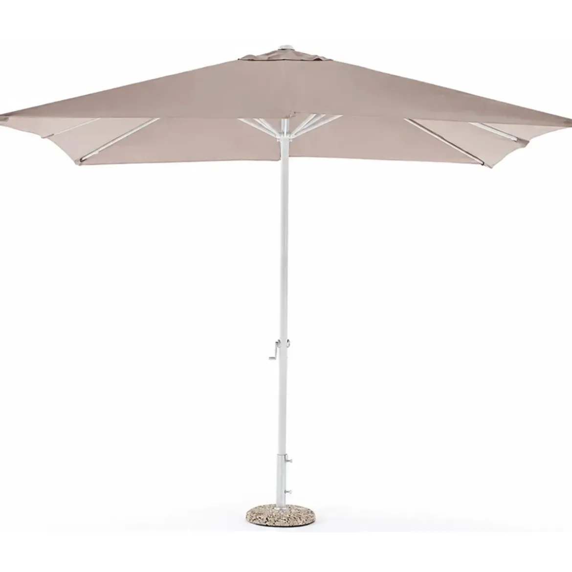Ombrellone 3x2 mt Grigio Bianco Rettangolare da Giardino Antivento con Manovella