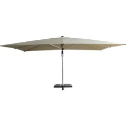 Ombrellone 3x4 Palo Laterale per Giardino Beige Antivento Base a Croce