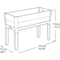 Orto Rialzato Effetto Legno con Ripiano 113x47,5x79,8 cm Marrone