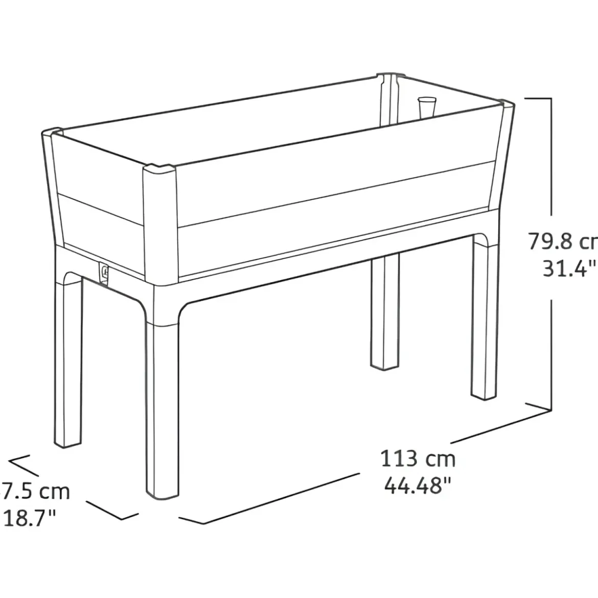 Orto Rialzato Effetto Legno con Ripiano 113x47,5x79,8 cm Marrone