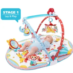 Palestrina Evolutiva Neonato Circo 3 in 1 con Giostra e Giochi 85x100 cm