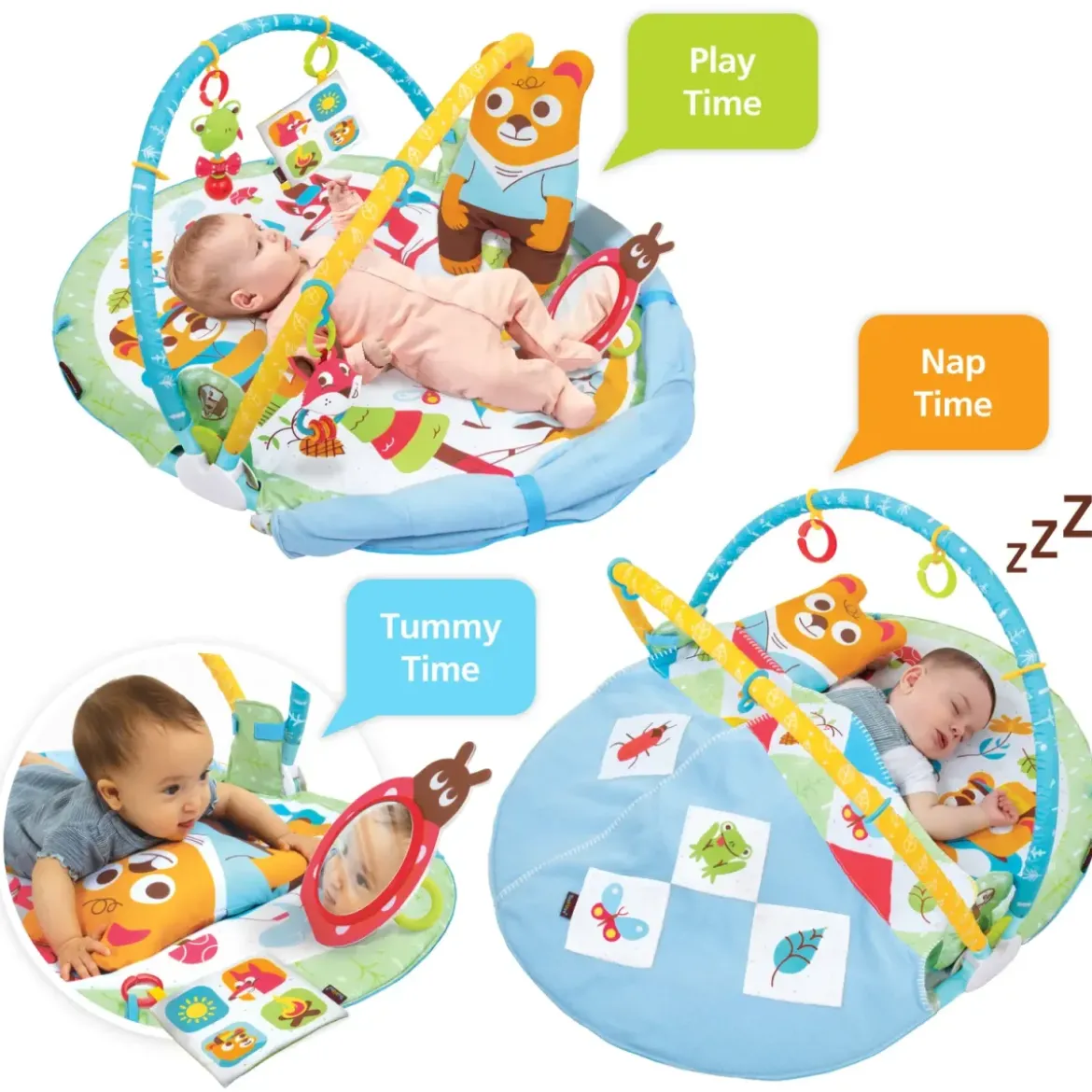 Palestrina Pieghevole Neonato Bambino Suoni Copertina Giochi 90x91 cm