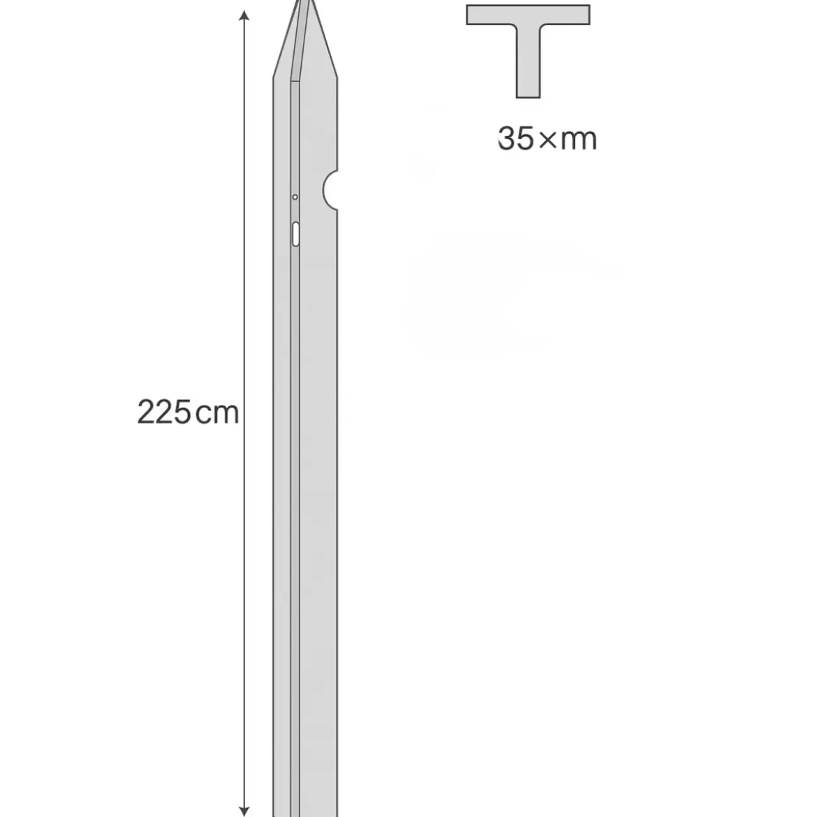 10 Paletti 225cm in Ferro Zincato per Recinzione