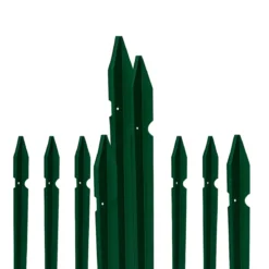 10 Paletti 125 cm per Recinzione in Ferro Plastificato Verde
