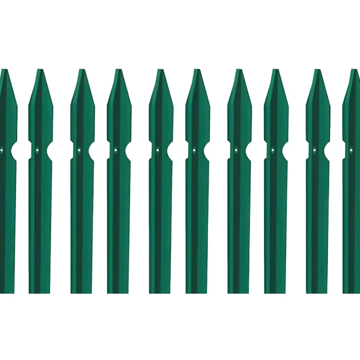 10 Paletti da 250 cm in Ferro Plastificato Verde Pali a T per Terreni