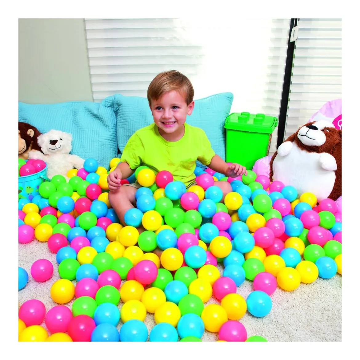 100 Palline Colorate in Plastica per Bambini Casette Gonfiabili Piscina Morbide