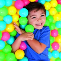 100 Palline Colorate in Plastica per Bambini Casette Gonfiabili Piscina Morbide