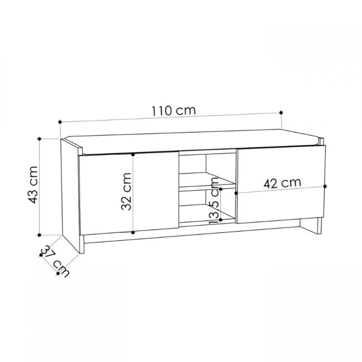Panca Scarpiera Bianca da Ingresso 2 Ante Battenti e Seduta Imbottita