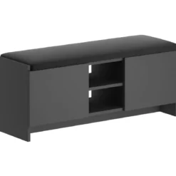 Panca Scarpiera da Ingresso 110x37x43 cm Antracite Rovere