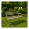 Panchina Tortora per Esterno da Giardino in Acciaio 127x61x80 cm