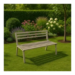 Panchina Tortora per Esterno da Giardino in Acciaio 127x61x80 cm