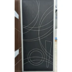 Pannello Pantografato Grigio per Porta Blindata da Esterno in Vetroresina Madrid