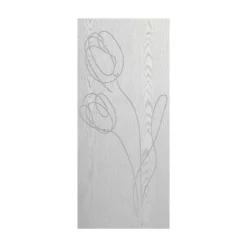Pannello per Porta Blindata Disegno Tulipano Bianco in Vetroresina Pantografato