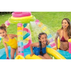 Parco Acquatico Colorato Palline Gonfiabile Piscina con Scivolo per Bimbi