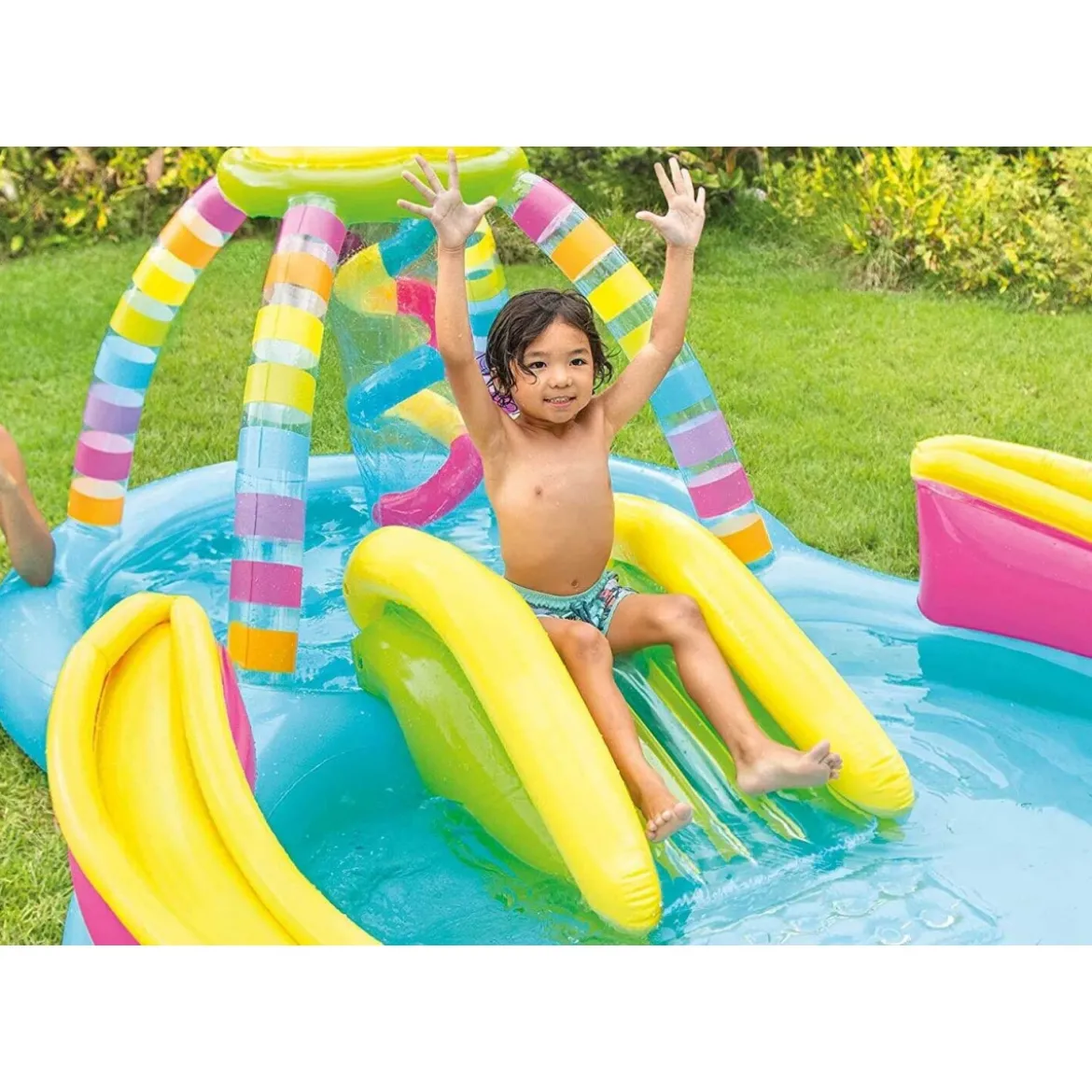 Parco Acquatico Colorato Palline Gonfiabile Piscina con Scivolo per Bimbi