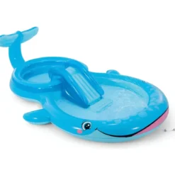 Parco Giochi Acquatico Balena Piscina con Scivolo per Bambini da Esterno Acqua