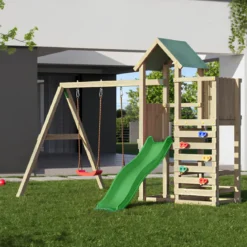 Parco Giochi Bimbi da Giardino in Legno Altalena Scivolo Picnic Tavolo