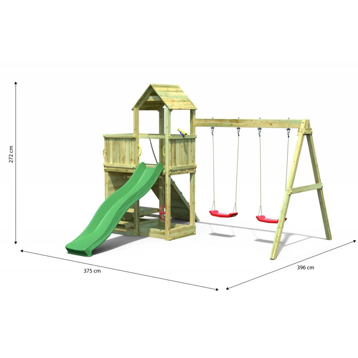 Parco Giochi in Legno per Bimbi da Giardino Altalena Scivolo Tavolino