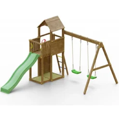 Parco Giochi in Legno per Bimbi da Giardino Altalena Scivolo Arrampicata