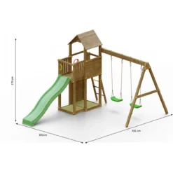 Parco Giochi in Legno per Bimbi da Giardino Altalena Scivolo Arrampicata