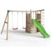 Parco Giochi in Legno Pirati Torretta con Altalena Scivolo Corda Arrampicata 310x460x282 cm