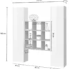 Parete Attrezzata Libreria Soggiorno Bianco Lucido Rovere 170 cm