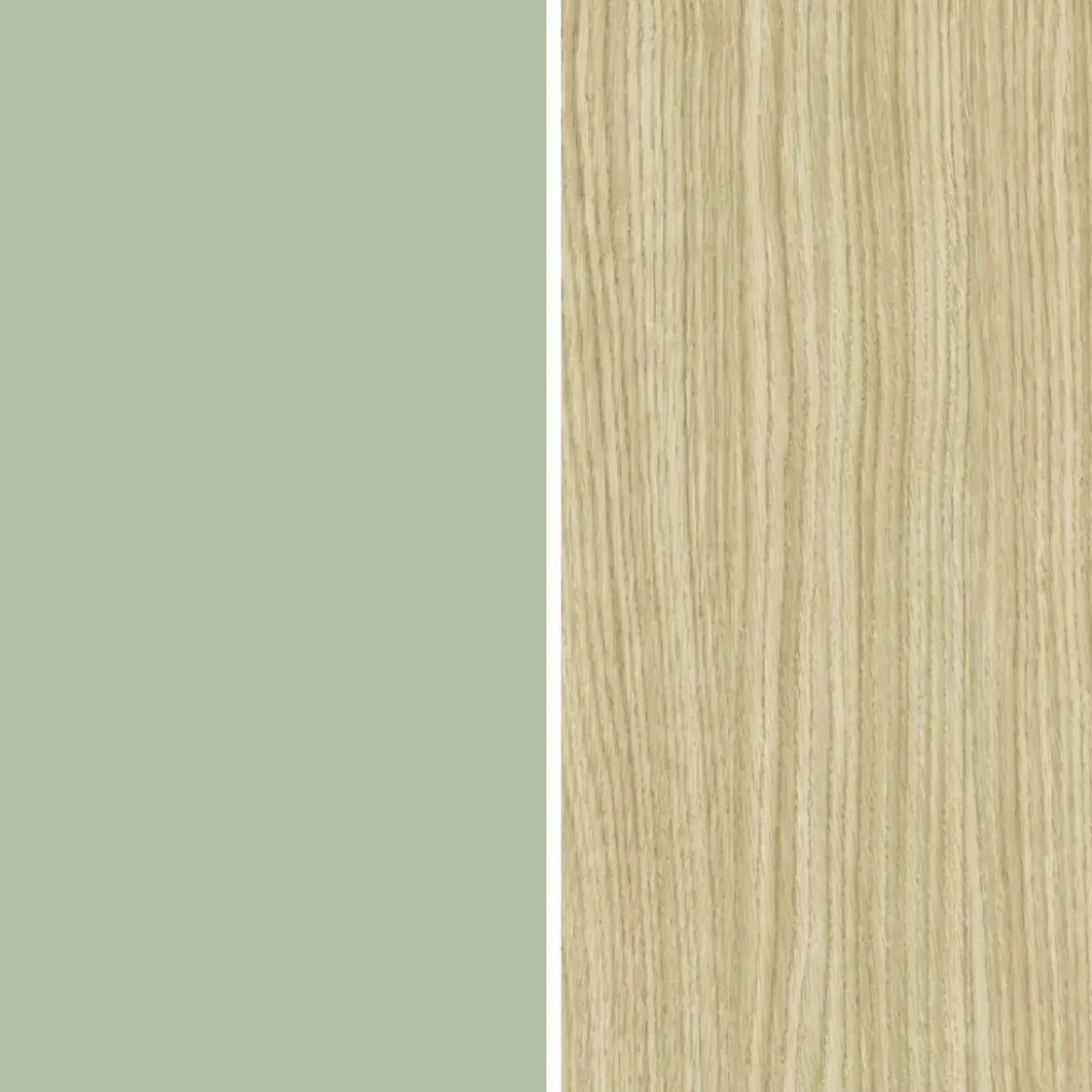 Parete Attrezzata Soggiorno 280 cm Verde Salvia Rovere Porta TV Vetrina