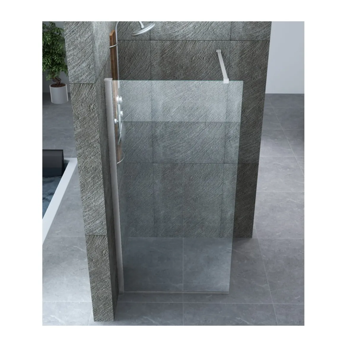 Parete Doccia Walk In 100 120 140 Box 8 mm 1 Lato Anta Fissa Vetro