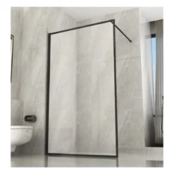 Parete Doccia Walk In Fissa 120 140 Box 8mm Profili Neri | BricoShop24