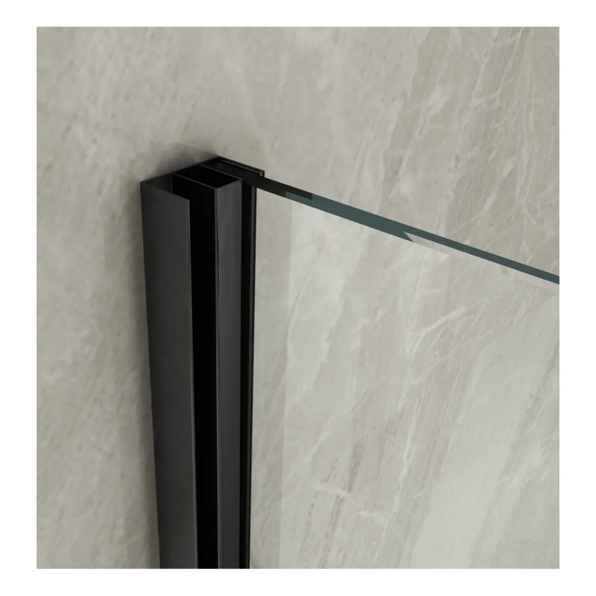 Parete Doccia Walk In Scorrevole 100 120 140 160 180 Box 8mm Profili Neri