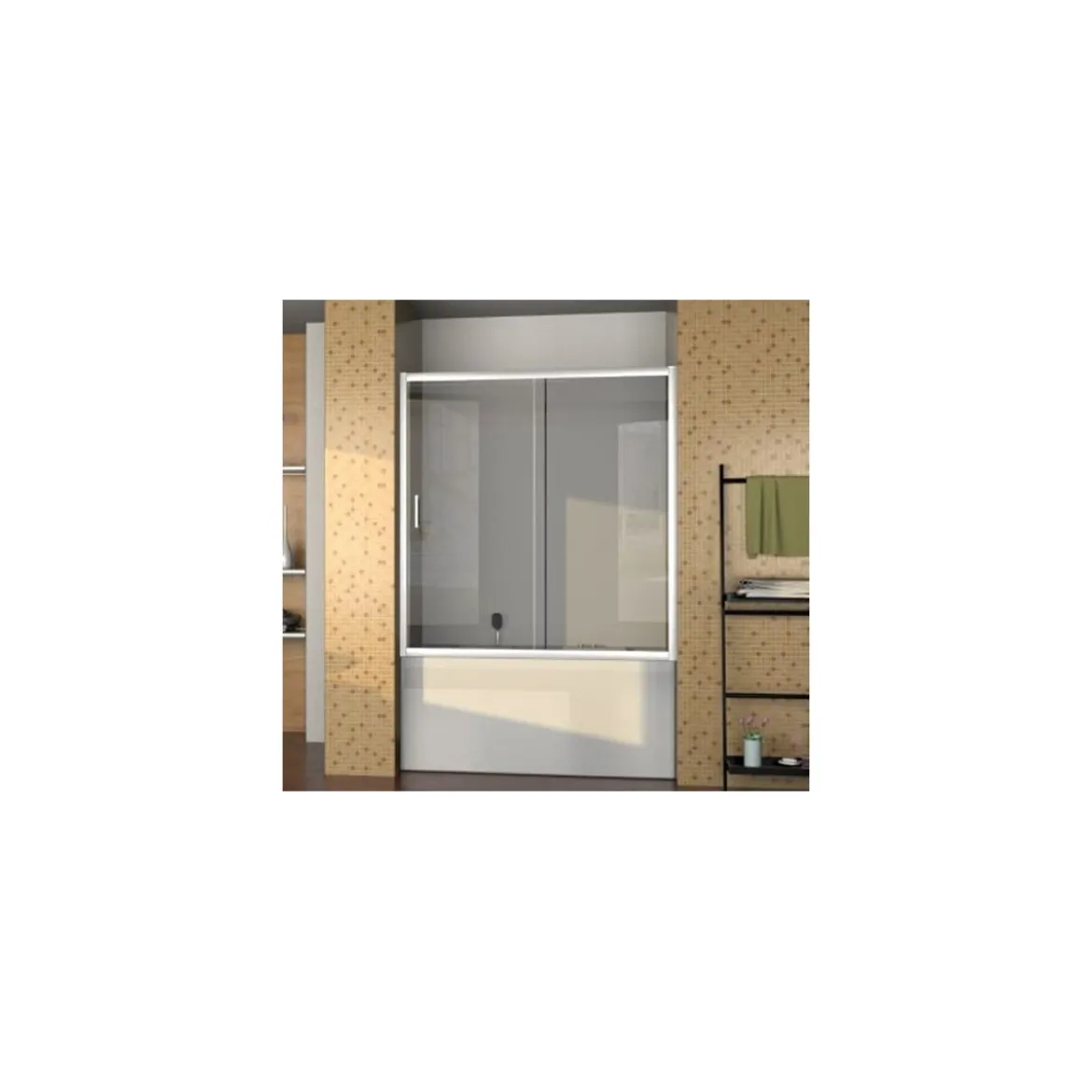 Parete Sopravasca 1 lato 6 mm Scorrevole in Cristallo Box Vasca da Bagno Doccia
