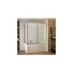 Parete Sopravasca 2 lato 6 mm Scorrevole in Cristallo Box Vasca da Bagno Doccia
