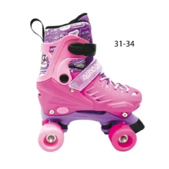 Pattini a 4 Rotelle per Bambina 31-34 Roller Stivaletto Regolabili Quad Freno