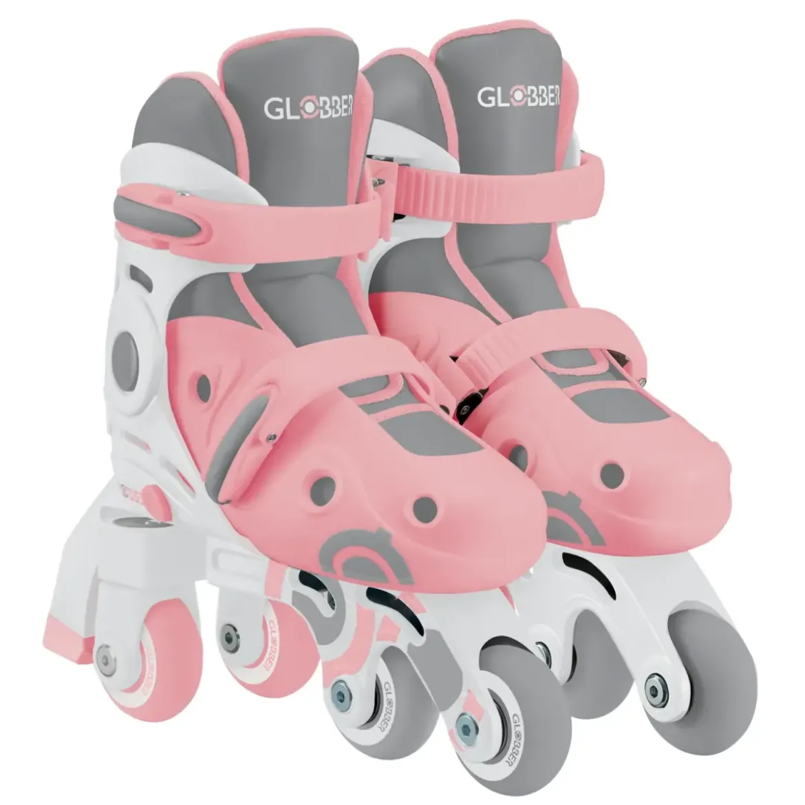 Pattini Bambini Regolabili 2 in 1 Rosa Taglia 30-33 Inline e Learning