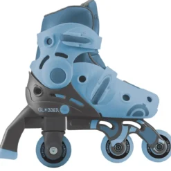 Pattini Bambini Regolabili 2 in 1 Celeste Taglia 30-33 Inline Learning