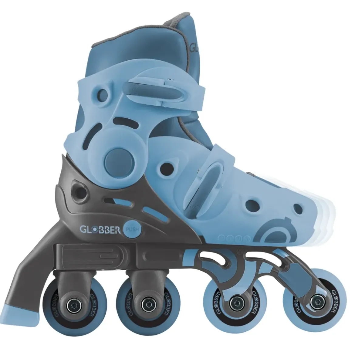 Pattini Bambini Regolabili 2 in 1 Celeste Taglia 30-33 Inline Learning