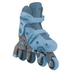 Pattini Bambini Regolabili 2 in 1 Celeste Taglia 30-33 Inline Learning